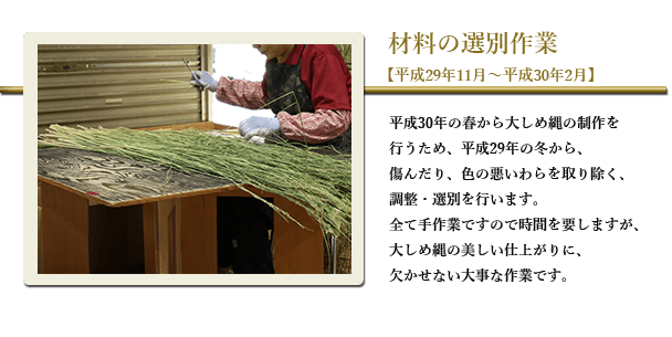 材料の選別作業【平成29年11月〜平成30年2月】