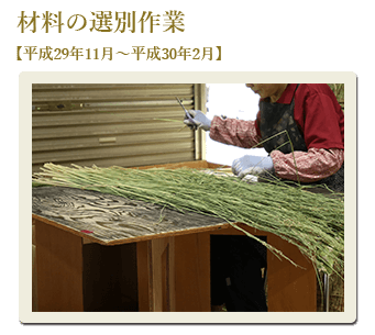 材料の選別作業